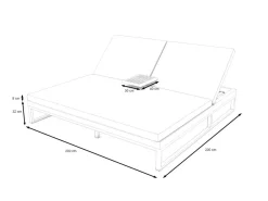 ARTELIA Bellaco Outdoor Doppelliege, anthrazit, Alu/Polyacryl, inkl. Beistelltisch