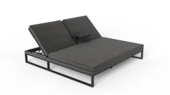 ARTELIA Bellaco Outdoor Doppelliege, anthrazit, Alu/Polyacryl, inkl. Beistelltisch