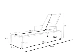 ARTELIA Cairo S Gartenliege, silber/grau, Edelstahl/Textilene, schnelltrocknend, luftdurchlässig, rollbar