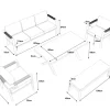 ARTELIA Danni Gartenlounge für 5 Personen, weiß/grau, Aluminium, inkl. Polster, korrosions- und witterungsbeständig