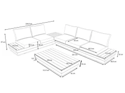 ARTELIA Delta Gartenlounge für 5 Personen mit Couchtisch, anthrazit/naturbelassen, Alu/Polywood, schmutzabweisend, inkl. Ablageflächen