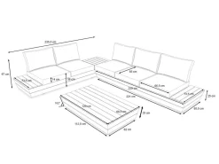 ARTELIA Delta Gartenlounge für 5 Personen mit Couchtisch, anthrazit/naturbelassen, Alu/Polywood, schmutzabweisend, inkl. Ablageflächen
