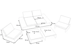 ARTELIA Estoria L Gartenlounge für 4 Personen, schwarz/weiß, Polyrattan/Glas, waschbare Bezüge, hohe Belastbarkeit