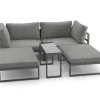 ARTELIA Geneva Gartenlounge, 5-teilig, anthrazit/grau, Alu/Glas, flexibel verstellbar