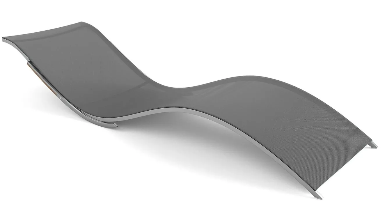 ARTELIA Luca Gartenliege, silber/anthrazit, Edelstahl/Textilene, ergonomisch, klappbare Armlehnen