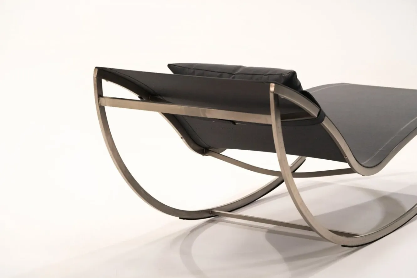 ARTELIA Martini Gartenliege, silber/anthrazit, Edelstahl/Textilene, ergonomisch, UV-Beständig, inkl. Kissen