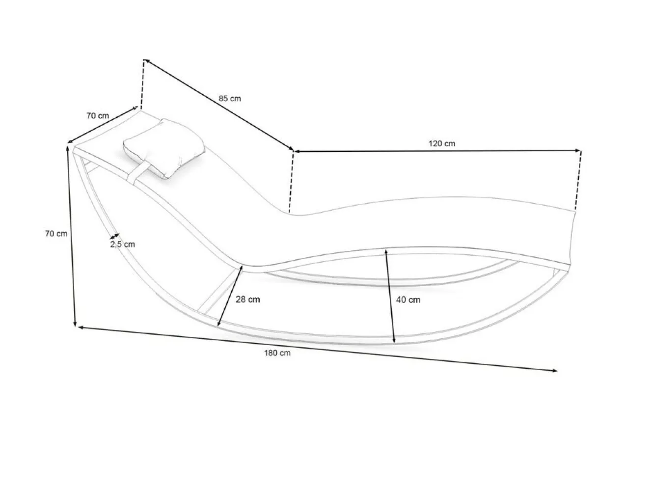 ARTELIA Martini Gartenliege, silber/anthrazit, Edelstahl/Textilene, ergonomisch, UV-Beständig, inkl. Kissen