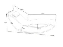 ARTELIA Martini Gartenliege, silber/anthrazit, Edelstahl/Textilene, ergonomisch, UV-Beständig, inkl. Kissen