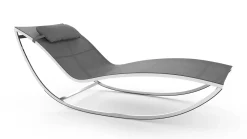 ARTELIA Martini Gartenliege, silber/anthrazit, Edelstahl/Textilene, ergonomisch, UV-Beständig, inkl. Kissen