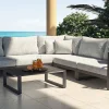 ARTELIA Matteo Corner Gartenlounge, anthrazit/grau, Alu/Polyacryl, Ecklounge inkl. Couchtisch & Kissen