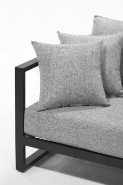 ARTELIA Matteo Corner Gartenlounge mit Feuertisch für 5 Personen, anthrazit/grau, Aluminium, inkl. Kissen & Hocker