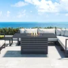ARTELIA Matteo L Gartenlounge mit Feuertisch für 6 Personen, anthrazit/grau, Alu/Polyacryl, flexibel verstellbar