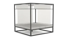 ARTELIA Montana Doppelliege, anthrazit/grau, Alu/Polyacryl, verstellbare Rückenlehne & Tisch, Sonnenschutz und Sichtschutz