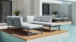 ARTELIA Morino Gartenlounge, anthrazit/grau, Alu/Polyacryl, inkl. Couchtisch, flexibel verstellbar, abnehmbare Bezüge