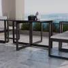 ARTELIA Ricardo Dining M Garten-Essgruppe, anthrazit/grau, Alu/Glas, inkl. 4 Sessel & Sitzkissen, platzsparendes Design