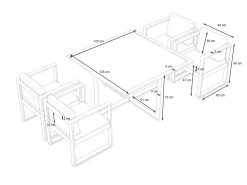 ARTELIA Ricardo Dining M Garten-Essgruppe, anthrazit/grau, Alu/Glas, inkl. 4 Sessel & Sitzkissen, platzsparendes Design