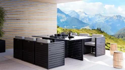ARTELIA RN-2 Garten-Essgruppe mit 6 Sesseln, weiß, Alu/Sicherheitsglas, inkl. Kissen