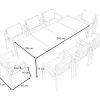 ARTELIA Rosario XL Garten-Essgruppe, anthrazit/grau, Alu/Glas, inkl. Tisch und 8 stapelbaren Stühlen