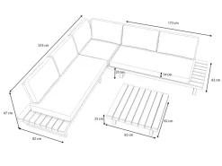 ARTELIA Sedona M Gartenlounge für 5 Personen, anthrazit/naturbelassen, Aluminium/Akazie, inkl. Polster, robust & wetterfest