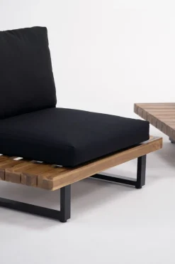 ARTELIA Sedona M Gartenlounge für 5 Personen, anthrazit/naturbelassen, Aluminium/Akazie, inkl. Polster, robust & wetterfest