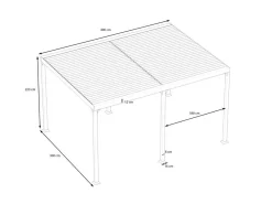 ARTELIA Urban Pavillon, anthrazit, Aluminium, 400 x 300 cm, rostfreies Material, mit Kurbelfunktion, integrierte Dachrinne