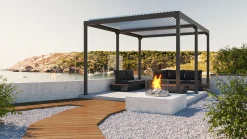 ARTELIA Urban Pavillon, anthrazit, Aluminium, 400 x 300 cm, rostfreies Material, mit Kurbelfunktion, integrierte Dachrinne