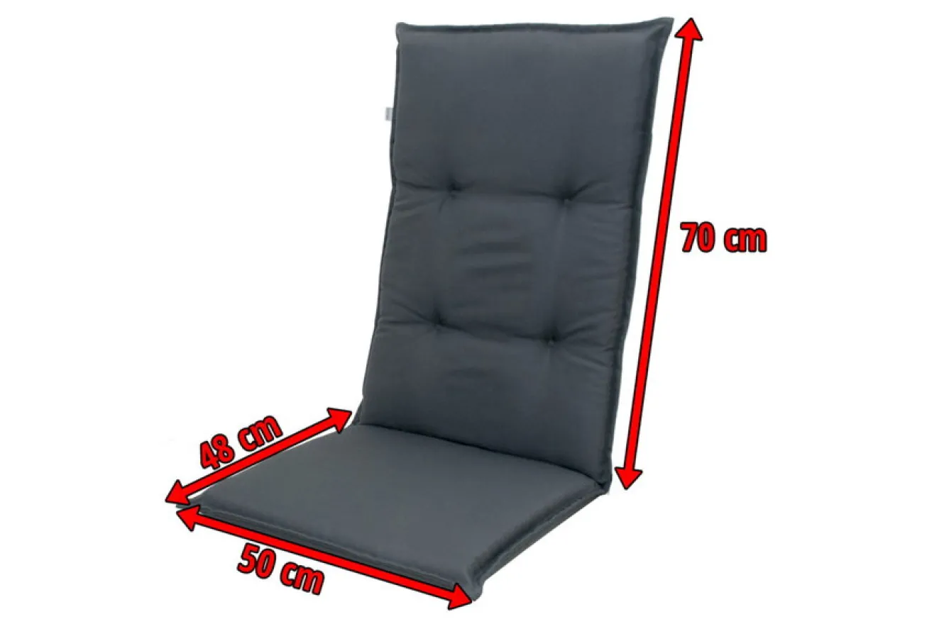 DOPPLER Comfort Stuhlauflage Hochlehner, anthrazit, Polyester, 120 x 50 x 7 cm