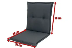 DOPPLER Comfort Stuhlauflage Niederlehner, anthrazit, Polyester, 100 x 50 x 7 cm