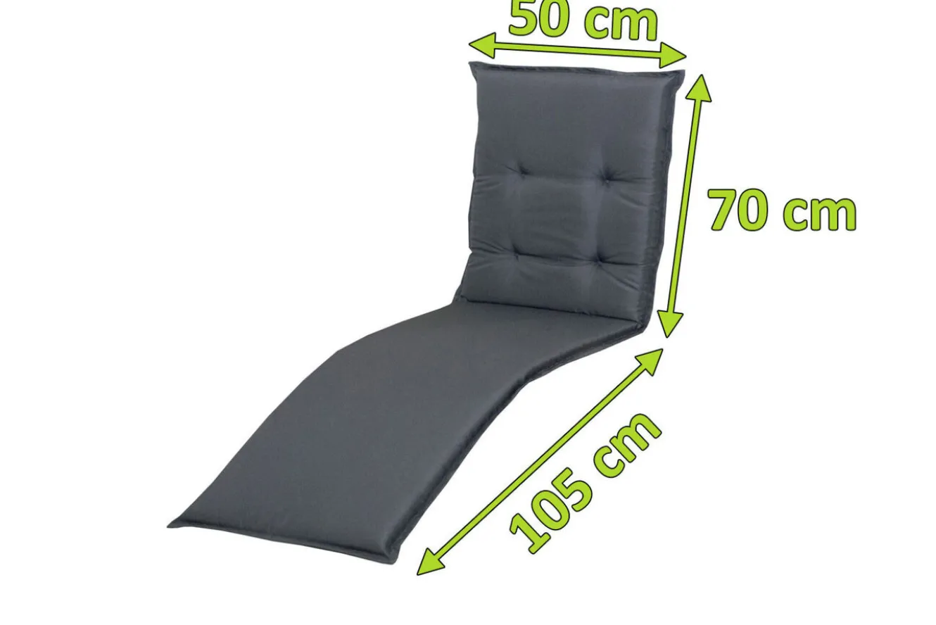 DOPPLER Relax Comfort Relaxsesselauflage, anthrazit, Polyester, 175 x 50 x 7 cm, inklusive Befestigungsbänder
