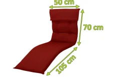 DOPPLER Relax Style Relaxsesselauflage, bordeaux, Dralon, 175 x 50 x 7 cm, inklusive Befestigungsbänder