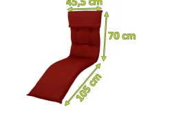 DOPPLER Relax Style Relaxsesselauflage, bordeaux, Dralon, 175 x 45,5 x 7 cm, inklusive Befestigungsbänder