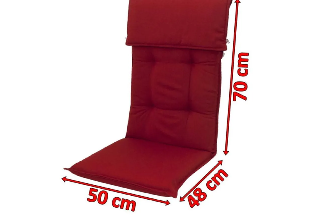 DOPPLER Stuhlauflage Hochlehner, bordeaux, Dralon, 120x50x7cm, mit DuPont Teflon Markenimprägnierung
