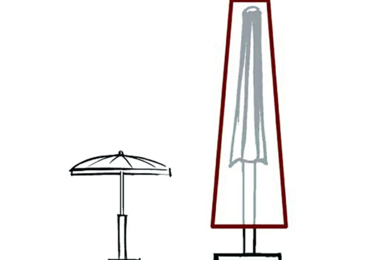 GARVIDA Schutzhülle für Sonnenschirme Ø 250 - 400 cm, braun, Polyestergewebe, 212 x 57/18 cm, mit Zugband