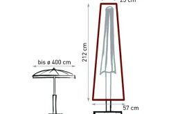 GARVIDA Schutzhülle für Sonnenschirme Ø 250 - 400 cm, braun, Polyestergewebe, 212 x 57/18 cm, mit Zugband