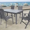HARTMAN Alice Comfort Garten-Essgruppe, xerix, Alu/Textilene, Tisch 180/240x100cm, 4 Stapel-, 2 Klappstühle