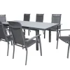 HARTMAN Alice Comfort Garten-Essgruppe, xerix, Alu/Textilene, Tisch 180/240x100cm, 8 Stapelsessel