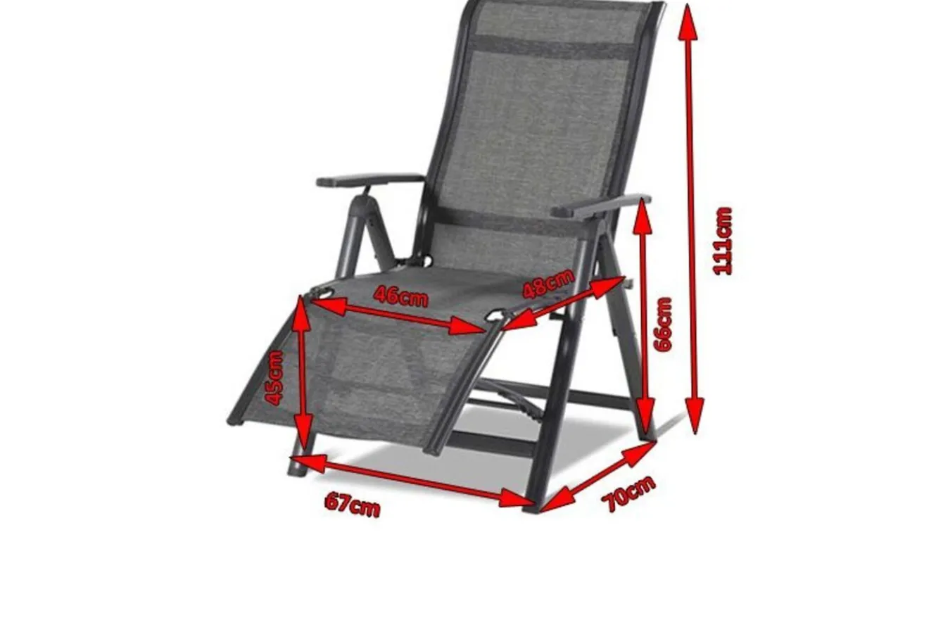 HARTMAN Alice Comfort Relaxsessel, xerix/anthrazit, Alu/Textilene, 70x67x45cm