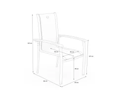 HARTMAN Alice Comfort Stapelsessel, xerix/anthrazit, Alu/Textilene, 68x65x107cm