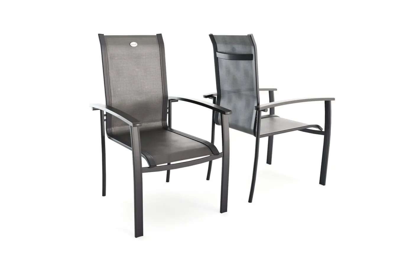 HARTMAN Alice Comfort Stapelsessel, xerix/anthrazit, Alu/Textilene, 68x65x107cm