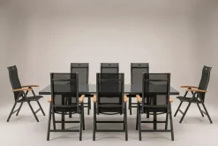 HARTMAN Alice Garten-Essgruppe, 8 Personen, ausziehbar, 180-240cm, Alu/Textilene, Klappstühle