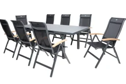 HARTMAN Alice Garten-Essgruppe, 8 Personen, ausziehbar, 180-240cm, Alu/Textilene, Klappstühle