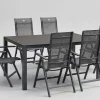 HARTMAN Alice Garten-Essgruppe, xerix/anthrazit, Alu/Textil, 160 x 95 cm, 6 Klappstühle