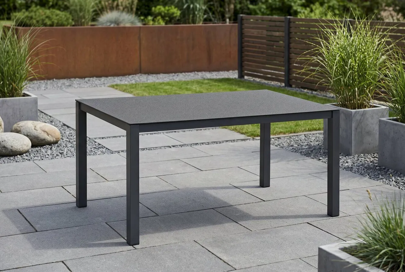 HARTMAN Alice Garten-Essgruppe, xerix/anthrazit, Alu/Textil, 160 x 95 cm, 6 Klappstühle