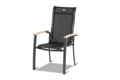 HARTMAN Alice Garten-Essgruppe, xerix/natur, Alu/Teak, 4x4 Textilen, 4 Klappstühle, 2 Stapelsessel, inkl. Ausziehtisch, 150/210x90cm