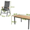 Hartman Alice Garten-Essgruppe, 6 Personen, ausziehbarer Tisch 150–210 cm, Aluminium/Teakholz FSC®-zertifiziert