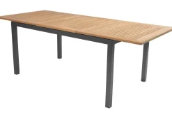 HARTMAN Alice Garten-Essgruppe, xerix/natur, Alu/Teak, 4x4 Textilen, 4 Klappstühle, 150/210x90cm