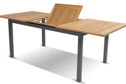 HARTMAN Alice Garten-Essgruppe, xerix/natur, Alu/Teak, 4x4 Textilene, 2 Klappstühle, 4 Stapelsessel, 150/210x90cm