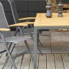 HARTMAN Alice/South Wales Garten-Essgruppe, xerix/natur, Alu/Teak/2x2 Textilen, 150/210x90 cm, 4 Klappstühle