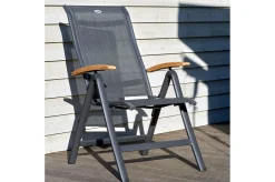 HARTMAN Alice/South Wales Garten-Essgruppe, xerix/natur, Alu/Teak/2x2 Textilen, 150/210x90 cm, 6 Klappstühle