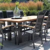 HARTMAN Alice Stapelsessel, xerix/schwarz, Alu/4x4 Textilen, mit Teak-Armlehnen